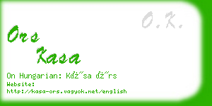 ors kasa business card